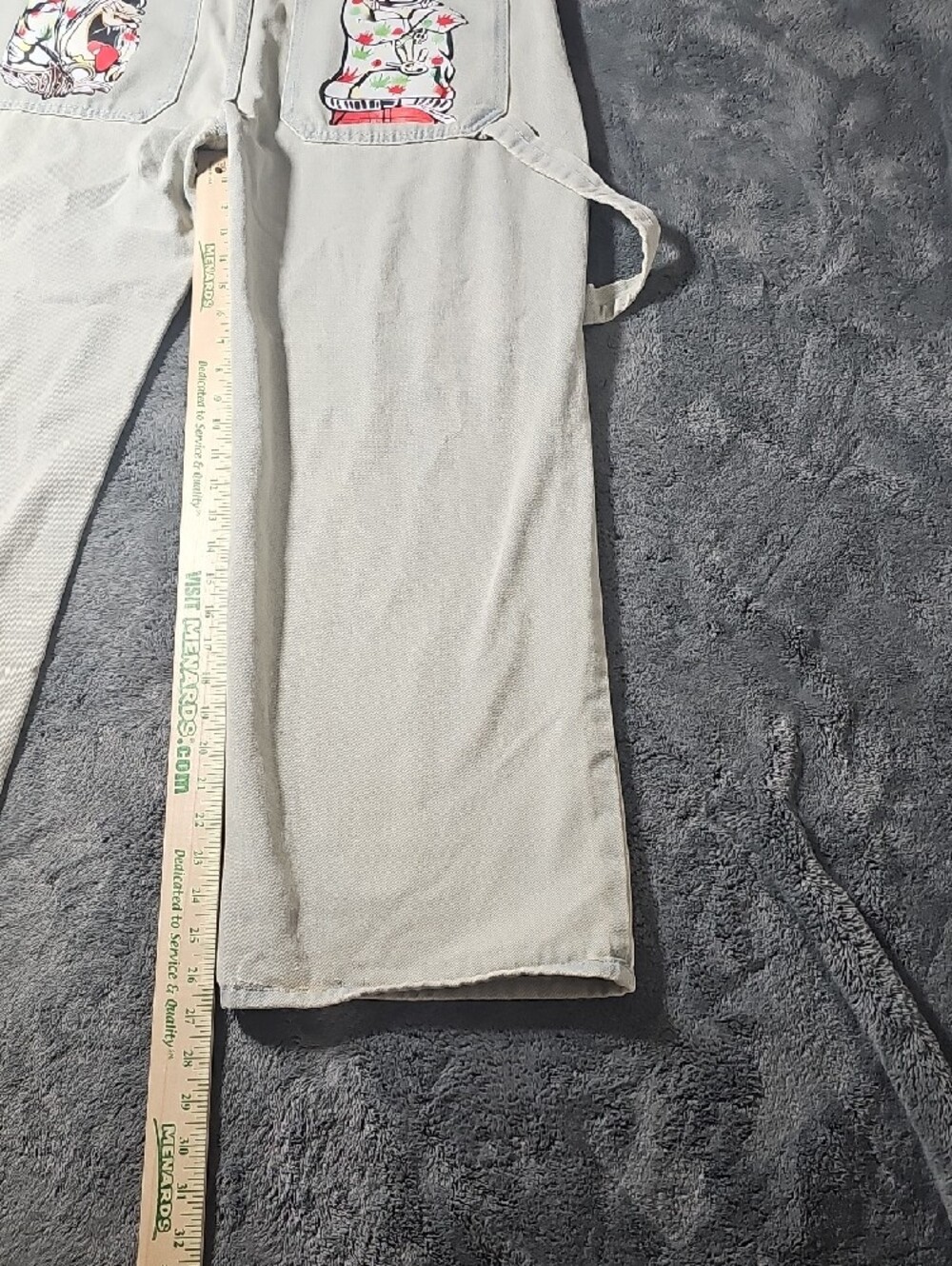 Y2K Streetwear Graffiti Graphic Light Wash Denim Jeans Size XL - Picture 7 of 9